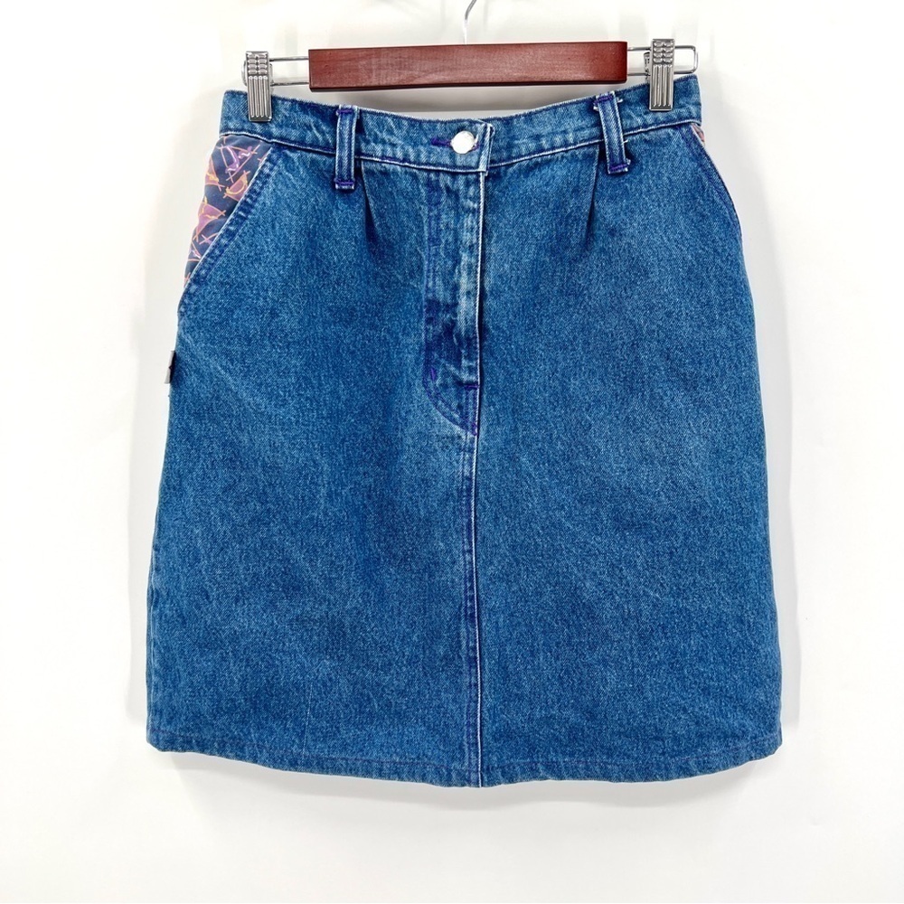 STEERS CARTER HARRIS Woman's Blue Purple Retro 90s Midi Length Denim Skirt